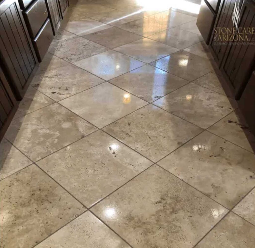 after travertine floors have been cleaned polished and sealed