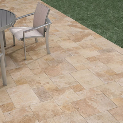 outside travertine pavers