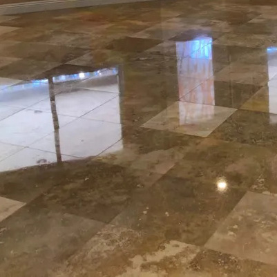 travertine polished floor