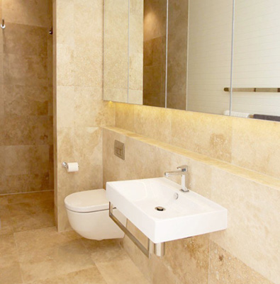 polishing travertine showers and bathrooms